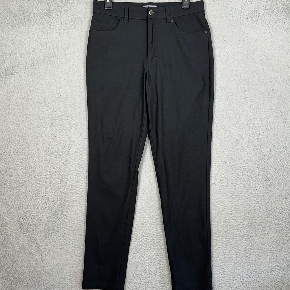 VRST Pants Mens 31X34 Slim Black Performance 5-Pocket Chino Flat Front Tapered